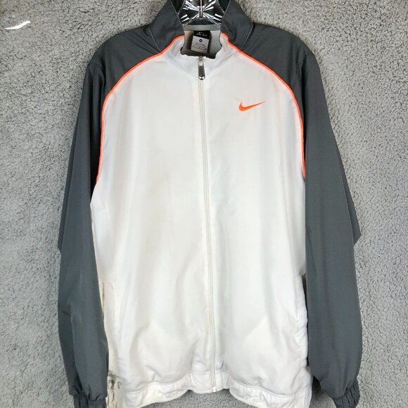 Nike Other - Vintage Y2K Nike Mens Medium White Gray Full Zip Windbreaker Jacket 2000s